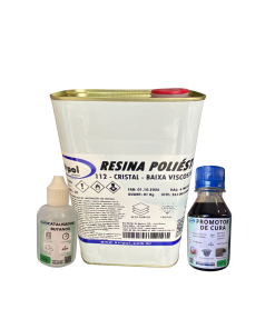 KIT RESINA CRISTAL 112 C/ CAT E PROMOTOR