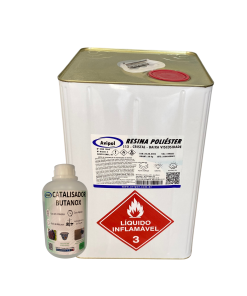 KIT RESINA POLIÉSTER CRISTAL BAIXA VISCOSIDADE - 112 C/ CAT - 20KG