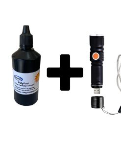 KIT RESINA POLYFAST 100g e LANTERNA LUZ UV