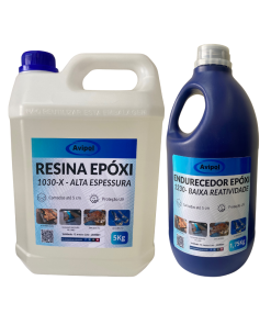 RESINA EPOXI 1030-X/1230 - ALTA ESPESSURA E MÁXIMA TRANSPARÊNCIA - 6,75kg