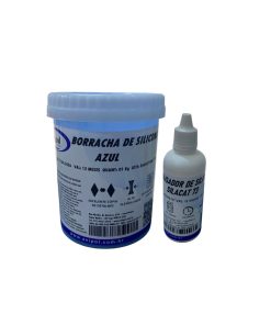 KIT BORRACHA DE SILICONE AZUL 1KG C/ CAT 73